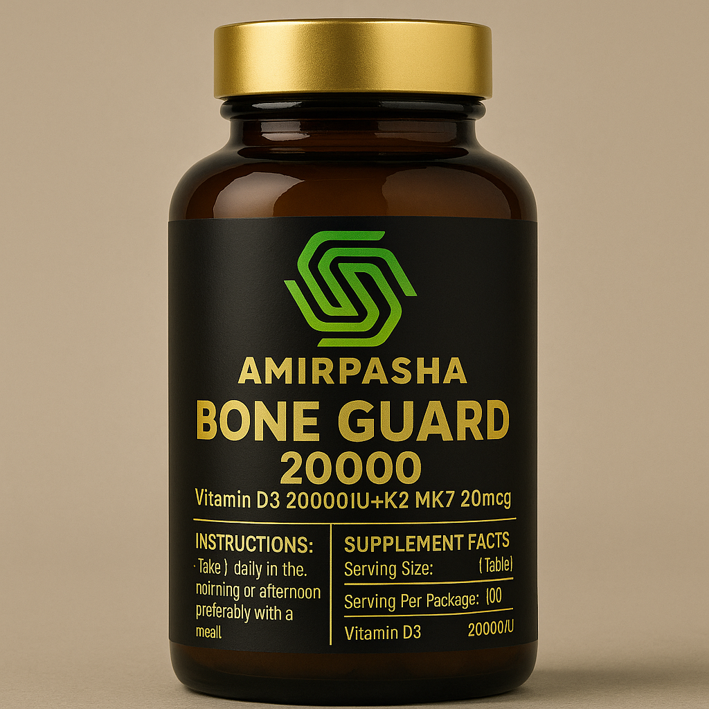 Bone Guard 20000 Vitamin D3 and K2 250CC amber bottle with Golden Cap Bone Guard 20000™ – Vitamin D3 + K2 MK-7 - Image 1